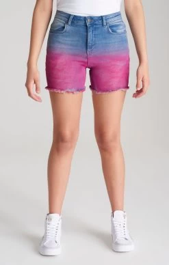 SikSilk Girls Blue Dip Dye Denim Short