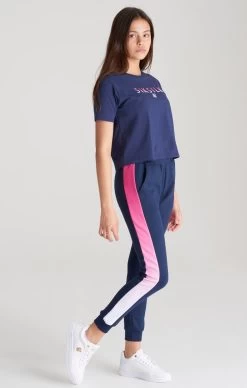 SikSilk Girls Navy Fade Logo Cropped T-Shirt -Style Zone Shop SSG 0220 009 3c5987b1 48c5 4ca9 af09 399c5f598a9d