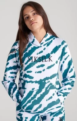 SikSilk Girls White Tie Dye Hoodie