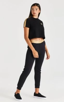 SikSilk Metallic Taped Raglan Tee - Black -Style Zone Shop SSG 0238 4 b3e7085e 3cfd 475c 88af d5255f39101b