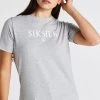 SikSilk Girls Grey Marl Branded T-Shirt
