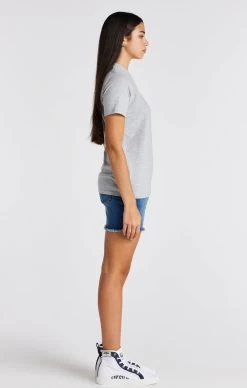 SikSilk Girls Grey Marl Branded T-Shirt -Style Zone Shop SSG 0266 6