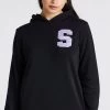 SikSilk Girls Black Varsity Logo Hoodie Dress