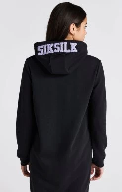 SikSilk Girls Black Varsity Logo Hoodie Dress -Style Zone Shop SSG 0272 6