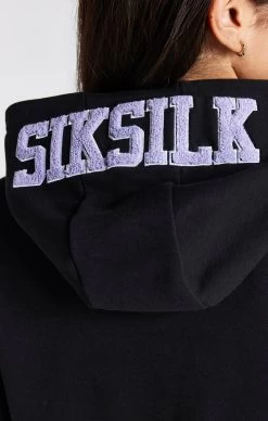 SikSilk Girls Black Varsity Logo Hoodie Dress -Style Zone Shop SSG 0272 7