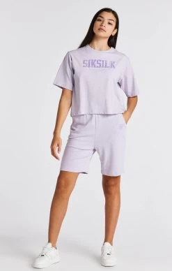 SikSilk Girls Purple Varsity Logo Crop T-Shirt -Style Zone Shop SSG 0302 3