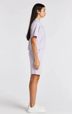 SikSilk Girls Purple Varsity Logo Crop T-Shirt -Style Zone Shop SSG 0302 4