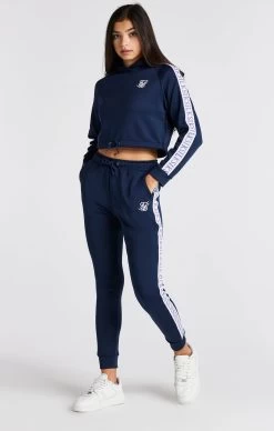 SikSilk Girls Navy Crop Hoodie -Style Zone Shop SSG 0307 3