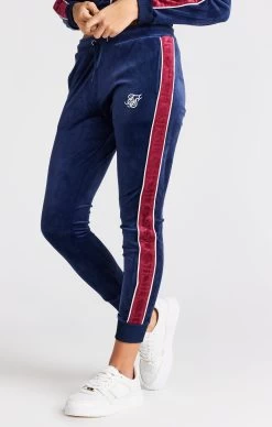 SikSilk Girls Navy Velour Track Pant