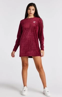SikSilk Girls Pink Velour Long Sleeve T-Shirt Dress -Style Zone Shop SSG 0322 3