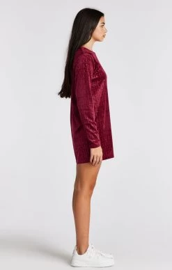 SikSilk Girls Pink Velour Long Sleeve T-Shirt Dress -Style Zone Shop SSG 0322 4