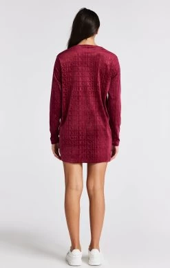 SikSilk Girls Pink Velour Long Sleeve T-Shirt Dress -Style Zone Shop SSG 0322 5