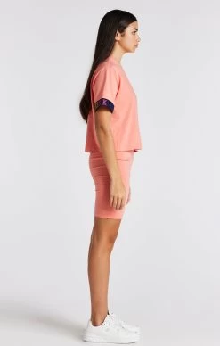 SikSilk Girls Coral Taped Crop T-Shirt -Style Zone Shop SSG 0327 7