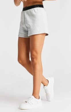 SikSilk Girls Grey Marl Taped Runner Short