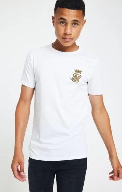Boys Messi X SikSilk White Logo T-Shirt