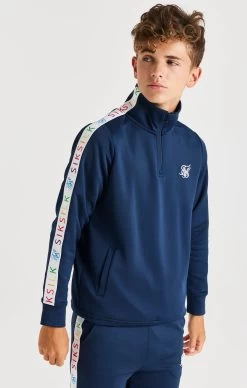 SikSilk Rainbow Funnel Neck - Navy