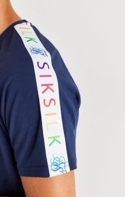 SikSilk Rainbow Raglan Tee - Navy -Style Zone Shop SSK 0075 7 601eed6b bafd 41f3 ab6b 1696b42bd2f5