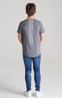 SikSilk Boys Grey Back Print Scoop Hem T-Shirt -Style Zone Shop SSK 0098 008 fa05afae b754 4607 9e29 0bc501788ee1