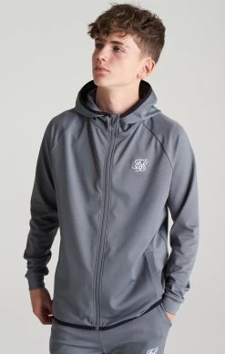 SikSilk Boys Grey Essential Zip Thru Hoodie