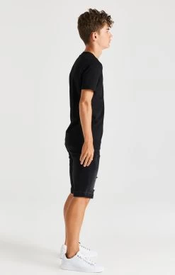 SikSilk Boys Black Distressed Denim Short -Style Zone Shop SSK 0165 007 b36ce2c7 de8e 4252 878e 8b325e191767