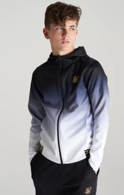 SikSilk Boys Black Fade Taped Zip Thru Hoodie