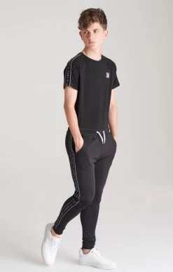 SikSilk Boys Black Taped Jogger -Style Zone Shop SSK 0272 SSK 0269 010