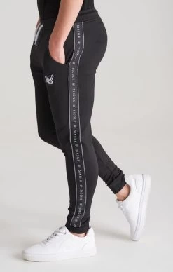 SikSilk Boys Black Taped Jogger