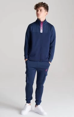 SikSilk Boys Navy Fade Zip Thru Funnel Neck -Style Zone Shop SSK 0277 3