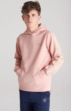 SikSilk Boys Pink Taped Overhead Hoodie