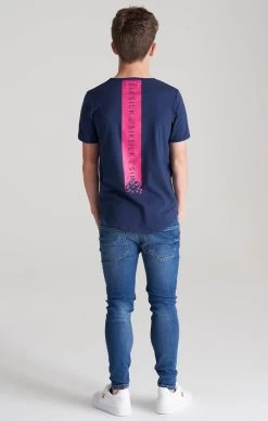 SikSilk Boys Navy Back Print Scoop Hem T-Shirt -Style Zone Shop SSK 0339 004 9806e38f c632 44d8 ae09 22dbab21a3b1