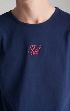 SikSilk Boys Navy Back Print Scoop Hem T-Shirt -Style Zone Shop SSK 0339 007 665f8dc2 8f74 4f60 92a1 bca01a108e1a