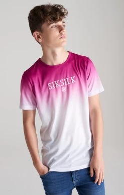 SikSilk Boys Pink High Fade T-Shirt