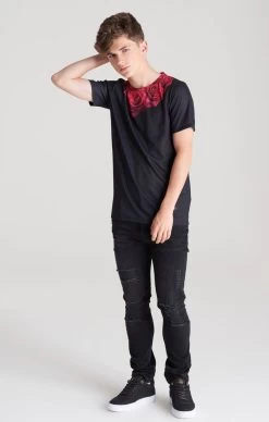 SikSilk Boys Black Rose T-Shirt -Style Zone Shop SSK 0436 005 45457930 87a4 46f0 a72b c958fca390fe