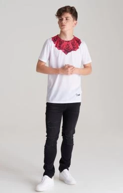 SikSilk Boys White Rose T-Shirt -Style Zone Shop SSK 0437 015 11b78380 a595 44bc 9e3d 4c4c422023cb