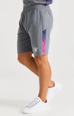 SikSilk Boys Grey Fade Panel Short