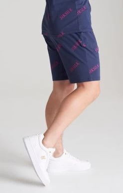 SikSilk Boys Navy Monogram Printed Short -Style Zone Shop SSK 0583 SSK 0583 025 607e68d8 5547 45c9 a911 851acc176bbf