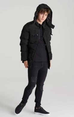 SikSilk Boys Black Puff Parka -Style Zone Shop SSK 0617 013 91b74986 1bbc 4e5d bc78 b94705a362aa