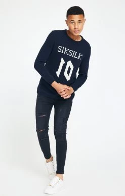Boys Messi X SikSilk Navy Knitted Jumper -Style Zone Shop SSK 0839 4 e7dbabcd ca28 4bea a908 c005041cb286