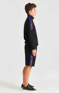 SikSilk Iridescent 1/4 Zip Funnel Neck - Black -Style Zone Shop SSK 0938 4 f6c97ed4 dbfd 40bf 99c7 73c03e540780