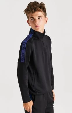 SikSilk Iridescent 1/4 Zip Funnel Neck - Black -Style Zone Shop SSK 0938 6 d13fe6fc 53df 432e 859c 5c686314a0f4