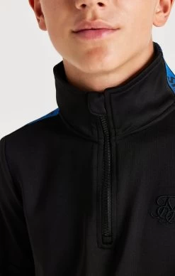 SikSilk Iridescent 1/4 Zip Funnel Neck - Black -Style Zone Shop SSK 0938 7 19c521ee 7c8e 409d 98b4 210bf272b80a