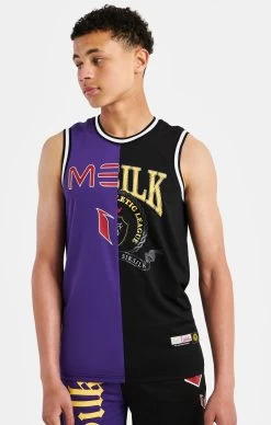 Messi X SikSilk Retro Varsity Vest - Black & Purple