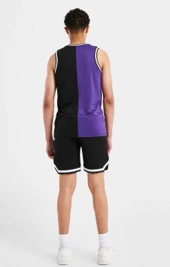 Messi X SikSilk Retro Varsity Vest - Black & Purple -Style Zone Shop SSK 0976 5