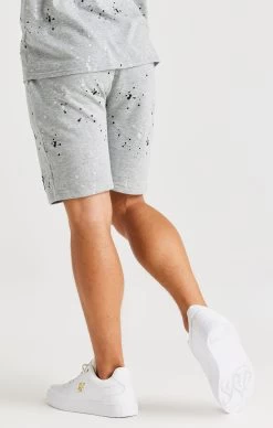 SikSilk Paint Splatter Shorts - Grey Marl -Style Zone Shop SSK 1088 SSK 1089 017 b1a552d2 f394 401f b67e cac2e7d9c472
