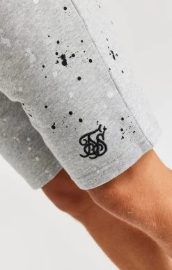 SikSilk Paint Splatter Shorts - Grey Marl -Style Zone Shop SSK 1088 SSK 1089 020 b2ddc48e ced4 46b8 a199 6314bd113c48
