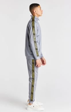 SikSilk Boys Grey Taped Funnel Neck Zip Thru -Style Zone Shop SSK 1103 6