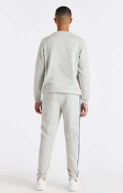 SikSilk Boys Grey Marl Varsity Crew Sweatshirt -Style Zone Shop SSK 1123 5