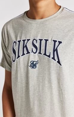 SikSilk Boys Grey Marl Varsity T-Shirt -Style Zone Shop SSK 1126 2