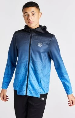 SikSilk Boys Blue Fade Zip Thru Hoodie