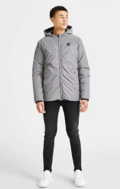 SikSilk Boys Grey Reversible Bubble Jacket -Style Zone Shop SSK 1184 9A